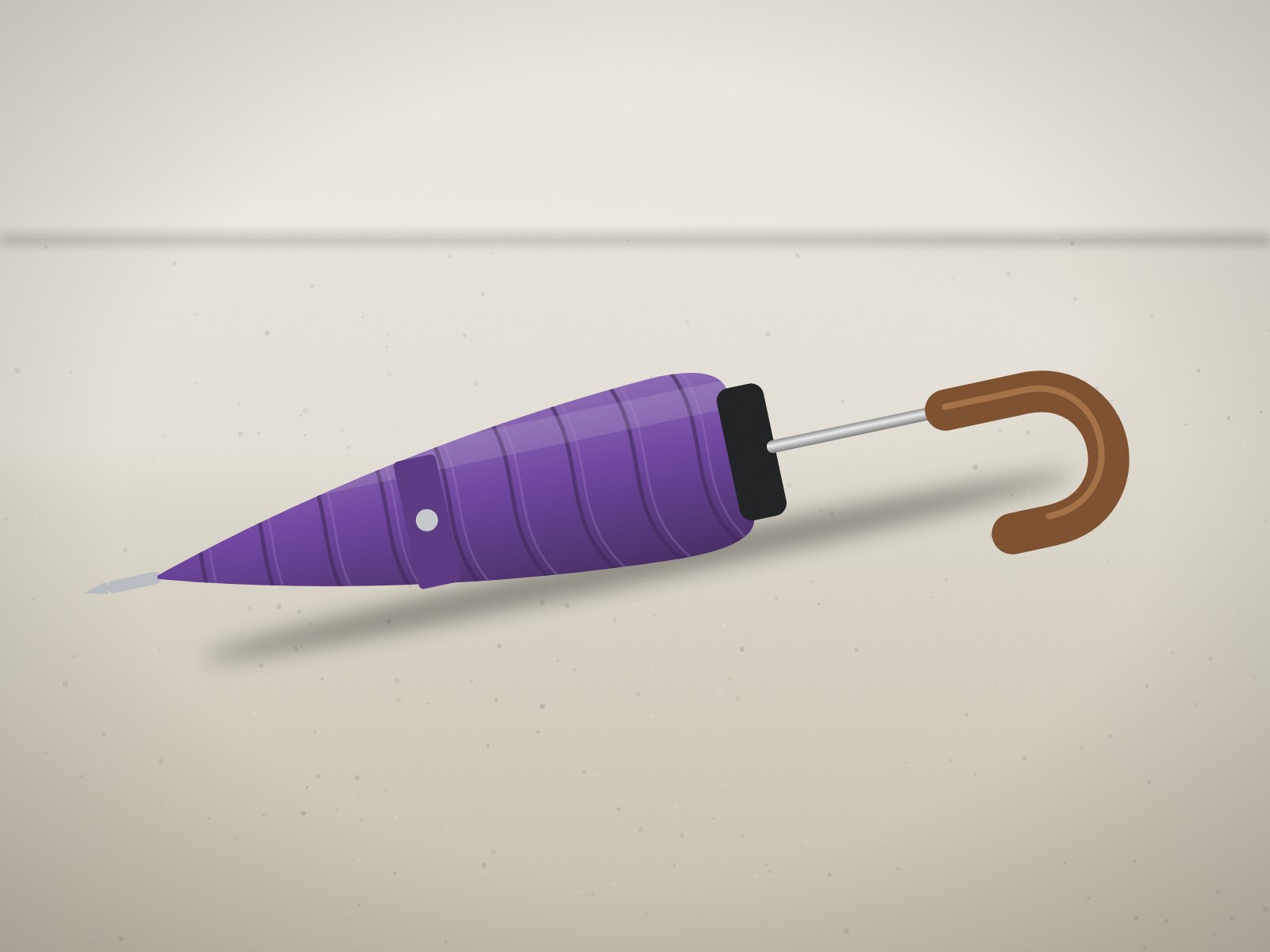 Purple folding umbrella
